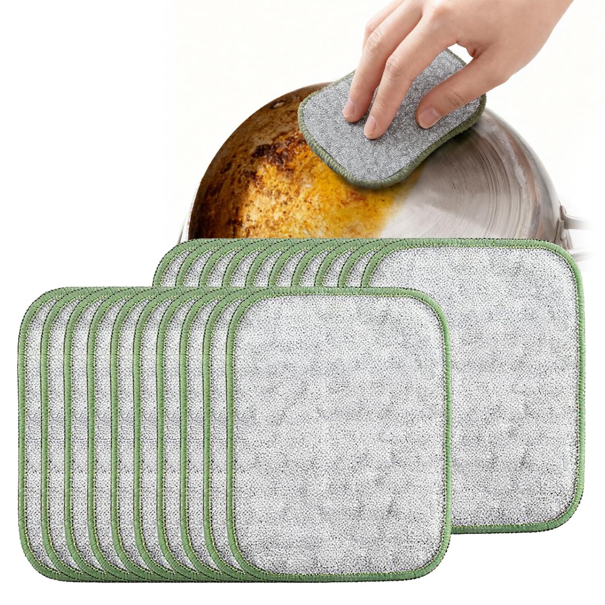2026 New Multipurpose Wire Dishwashing Rags, Double Layer Metal Scrubbing Pads, Non-Scratch Reusable Cleaning Cloths for Kitchen, Pots, Pans, Sinks, Wet and Dry Use (20Pcs)
