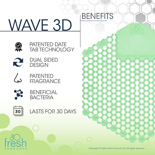 Miniatura 16 de Fresh Products Wave 3D, prácticamente elimina las salpicaduras de orina, uso de 30 días, fácil instalación, bacterias beneficiosas, fragancia