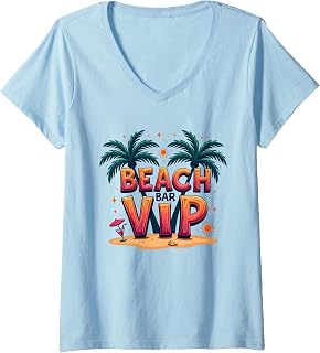 Womens Beach Bar VIP: Tropical Paradise Cocktail V-Neck T-Shirt