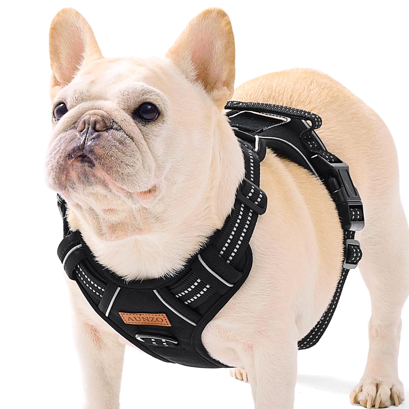 Dog Harness for Small Dog Breeds, Black Reflective Puppy Harness, No Choke Adjustable Soft Padded Pet Harness for Easy Walking and Training, for Dogs — image 1