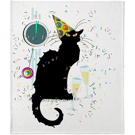 CafePress: Chat Noir New Year Countdown Throw Blanket