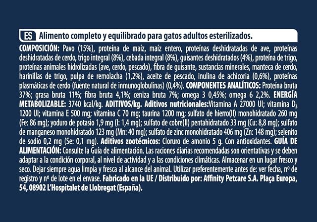 Foto 4 de 5 de Advance - Pienso para gatos adultos esterilizados Advance Sterilized pavo y cebada