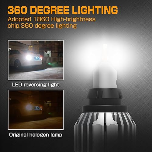 Vista 2 de CANBUS - Bombilla LED 921, luces de marcha atrás, sin errores, 6000 lúmenes, CSP 6-SMD, actualizadas, T15 921 912, bombillas de repuesto de 6500 K