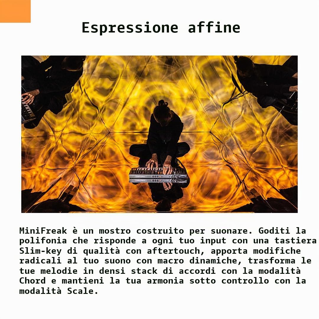 Arturia Minifreak Sintetizzatore algoritmico spontaneo polifonico a 6 voci e 37 tasti con filtro analogico, 11 algoritmi FX, Arpeggiatore e Sequencer