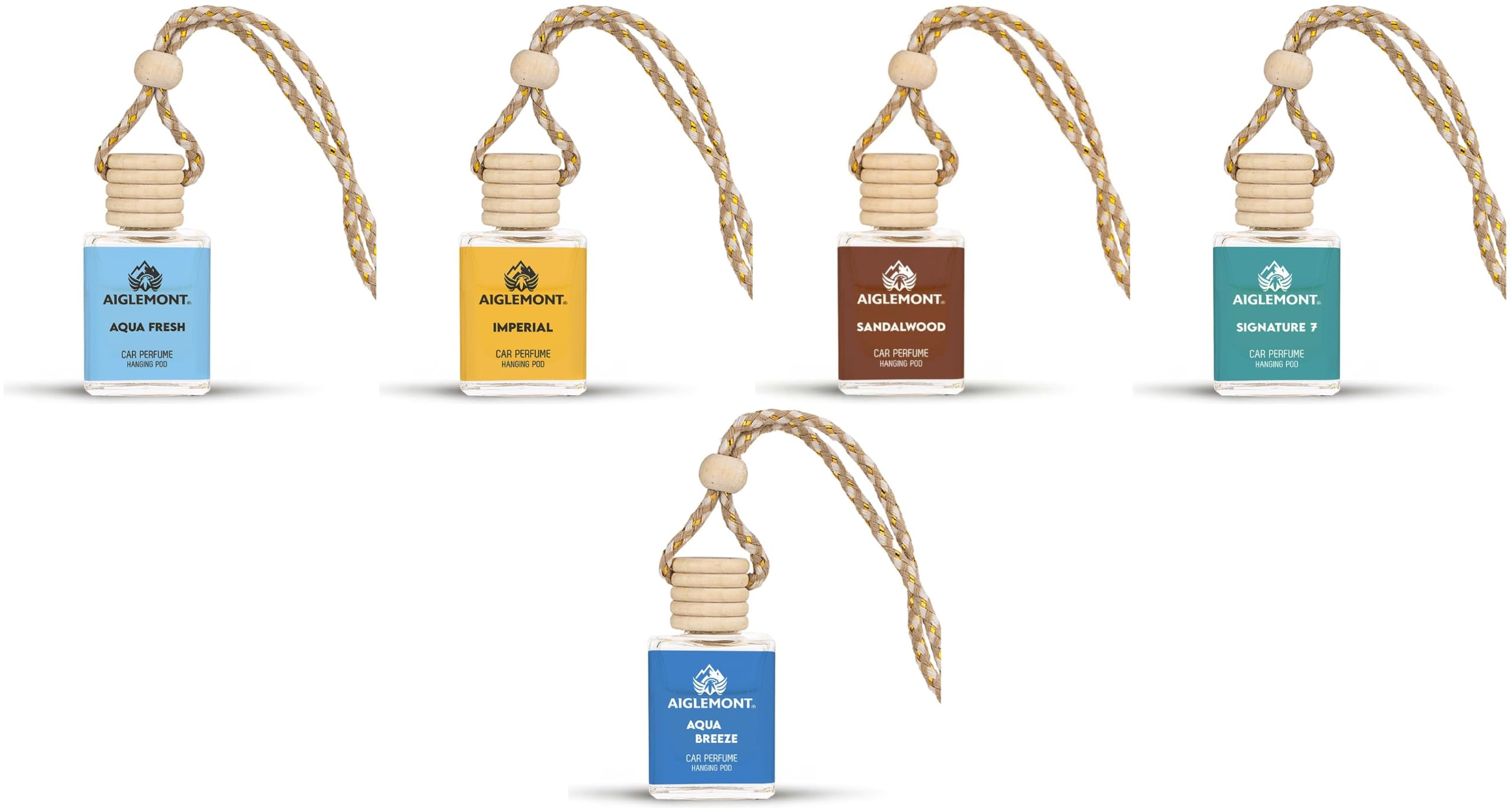 Car Perfumes combos | Aqua Fresh+ Imperial + Sandalwood+ Signature 7 Scent+ Aqua Breeze| Combo of 5 | 10 ml Each-image-46