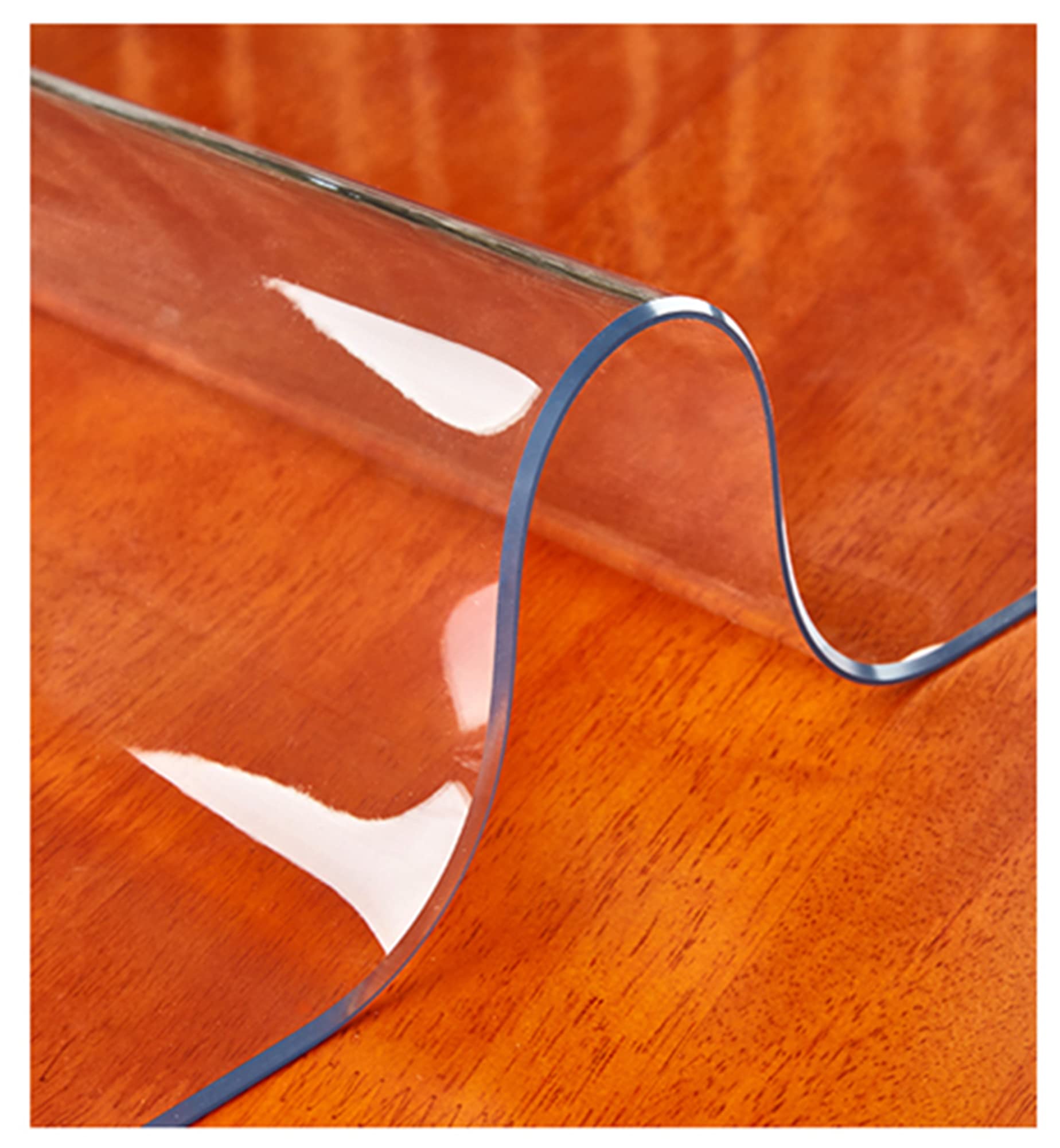 Sous-main de bureau imperméable et transparent en PVC antidérapant - Protection de table résistante à la chaleur - Pour bureau ou maison - 140 x 60 cm