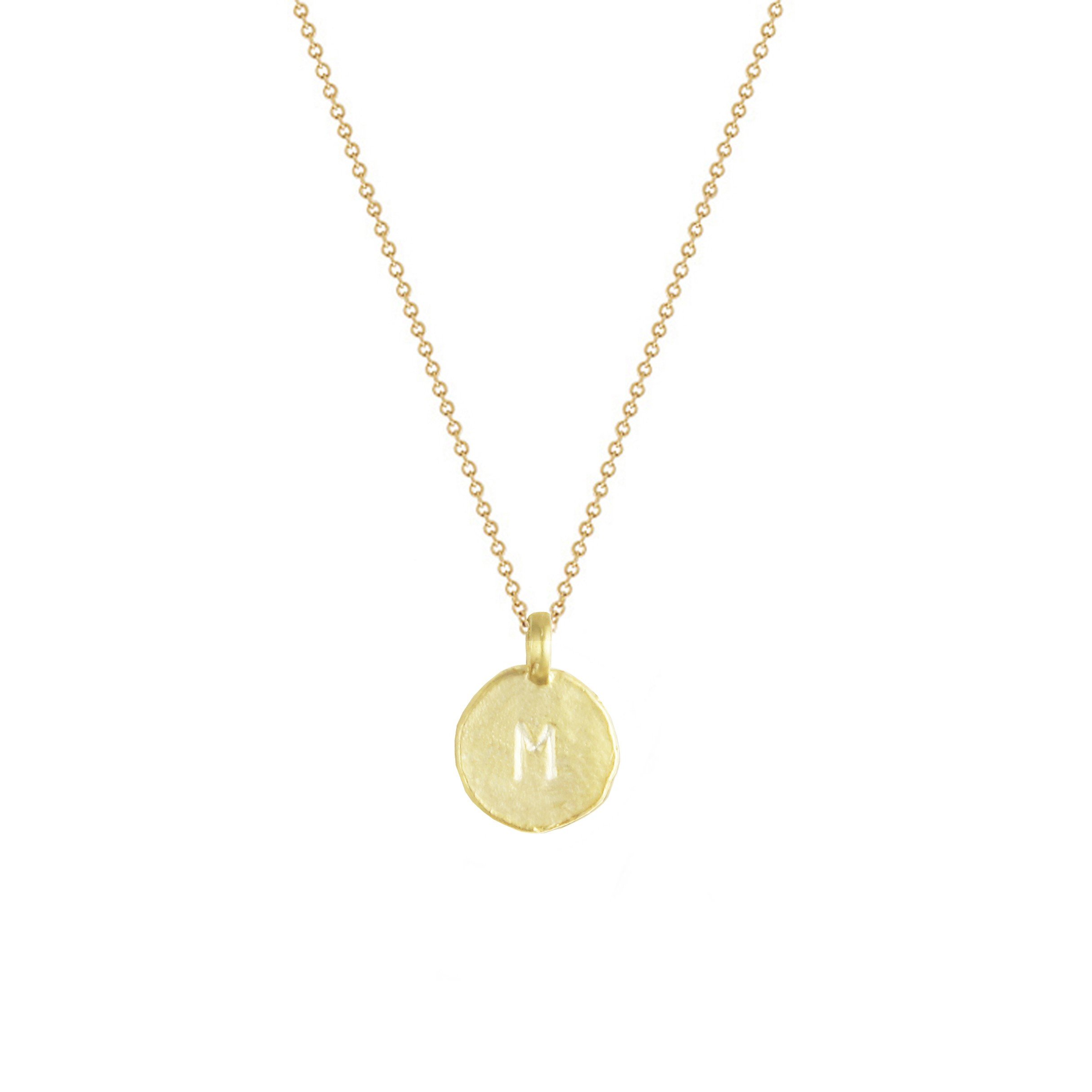 14k Gold Vermeil Initial Necklace, Letter M