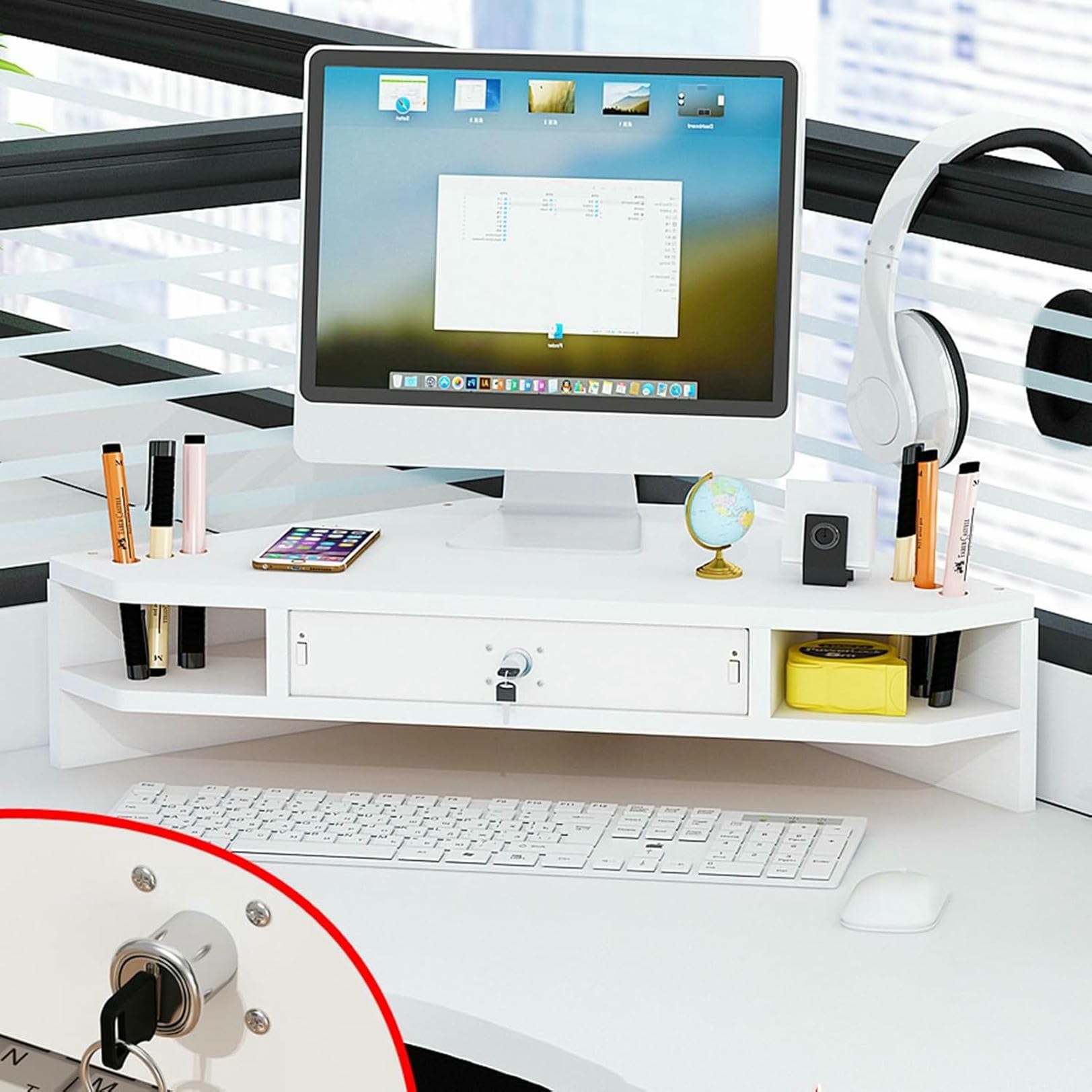 Support d'écran pour angle afin de créer un espace télétravail gain de place