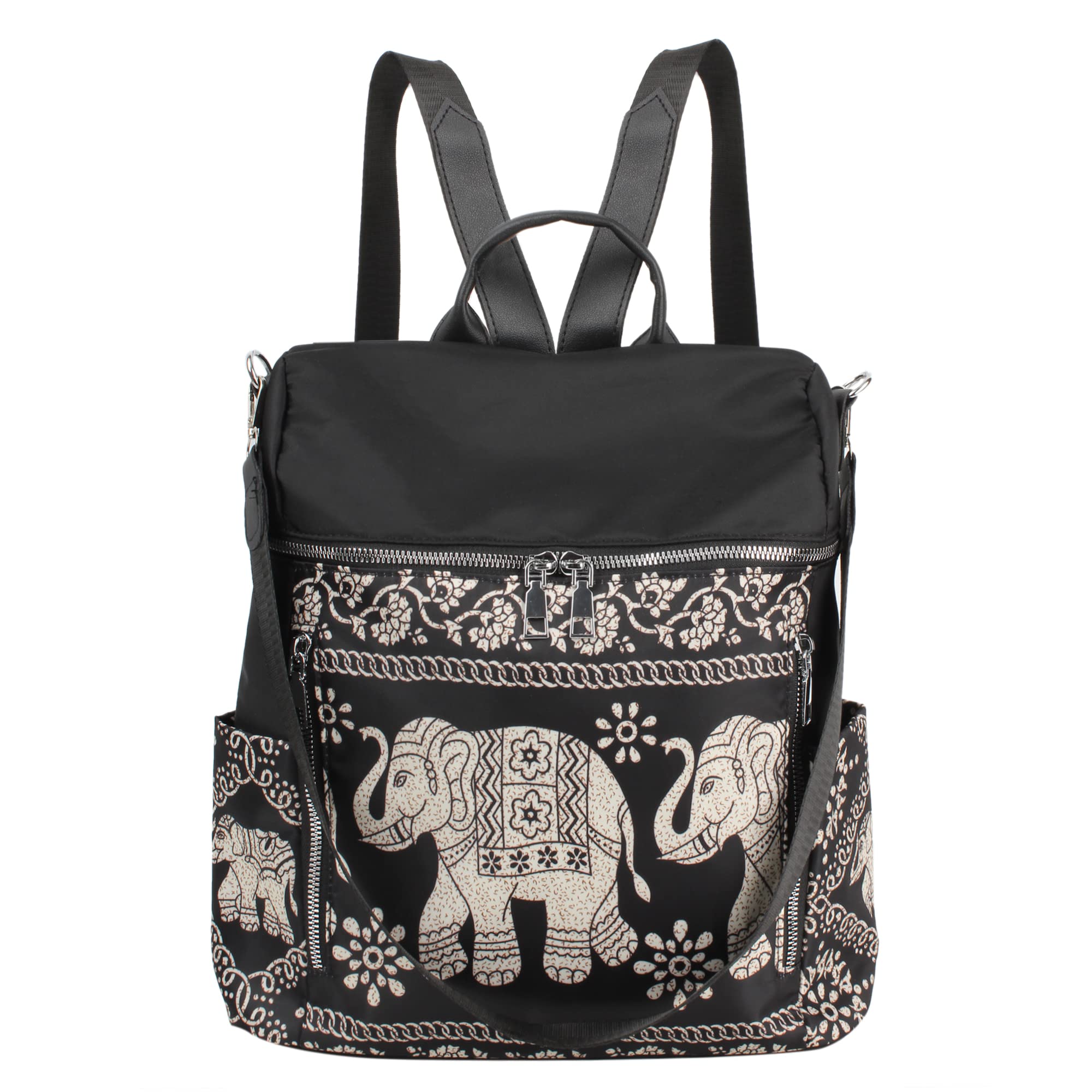 La Huate Women's Elephant La Haute Waterproof Oxford Backpack Purse Anti-Theft Daypack Lightweight School Bags Multifunctional Handbag Shoulder Bags Rucksack (Elephant)
