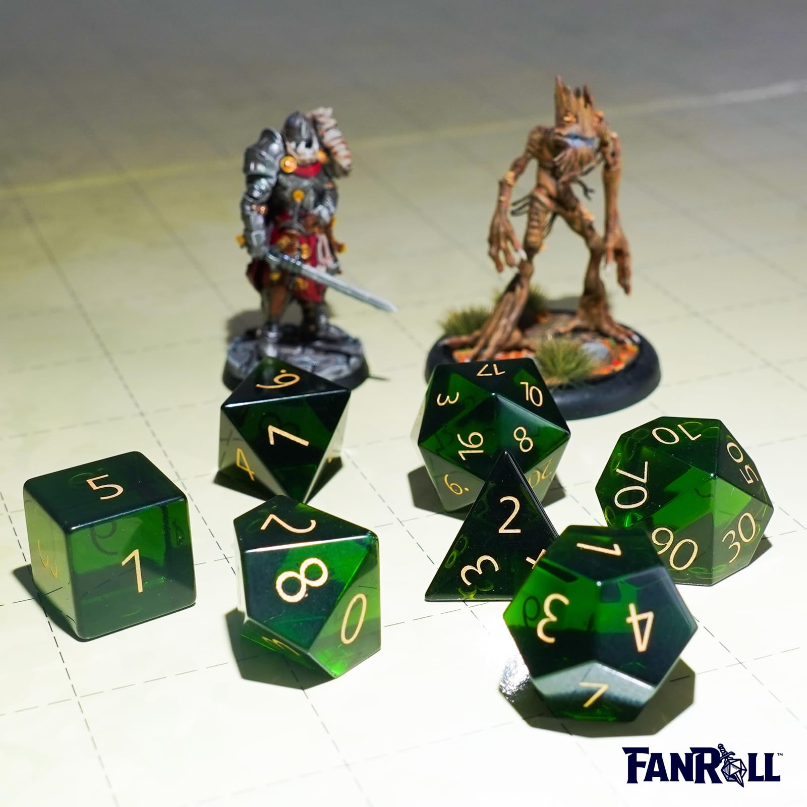 Jeu De Dés Polyédriques En Résine Verte,pour Donjon Et Dragon,MTG