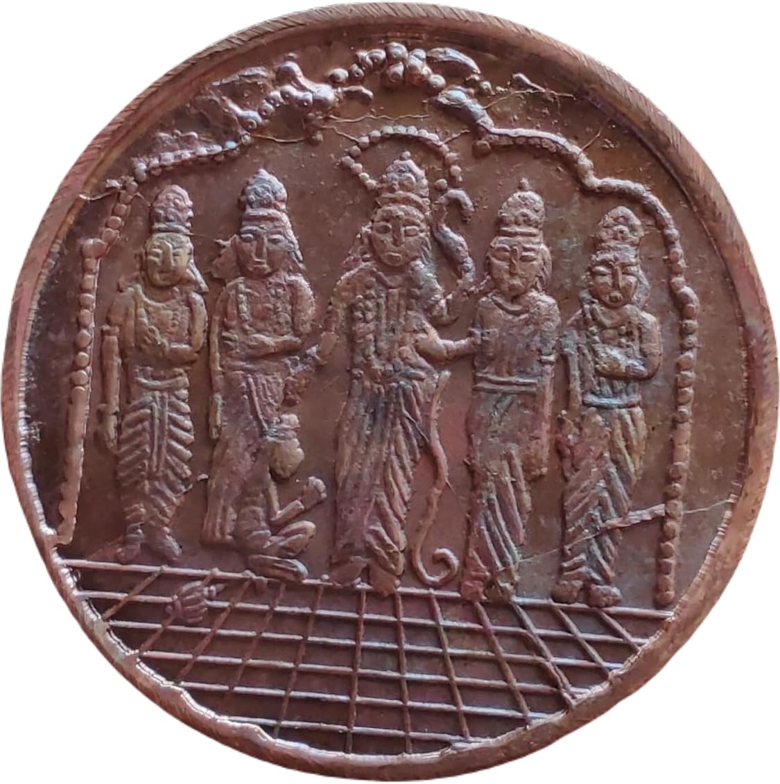 5 GODS OF RAM DARBAR 50 GRAMS BIG COPPER COIN