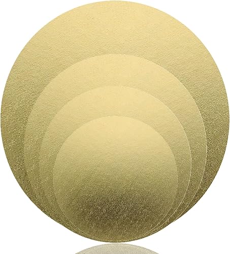 Miniatura 4 de Paquete de 4 tablas de pasteles, 6, 8, 10, 12 pulgadas, círculos redondos para pasteles, 1 de cada tamaño para decoración de pasteles, dorado