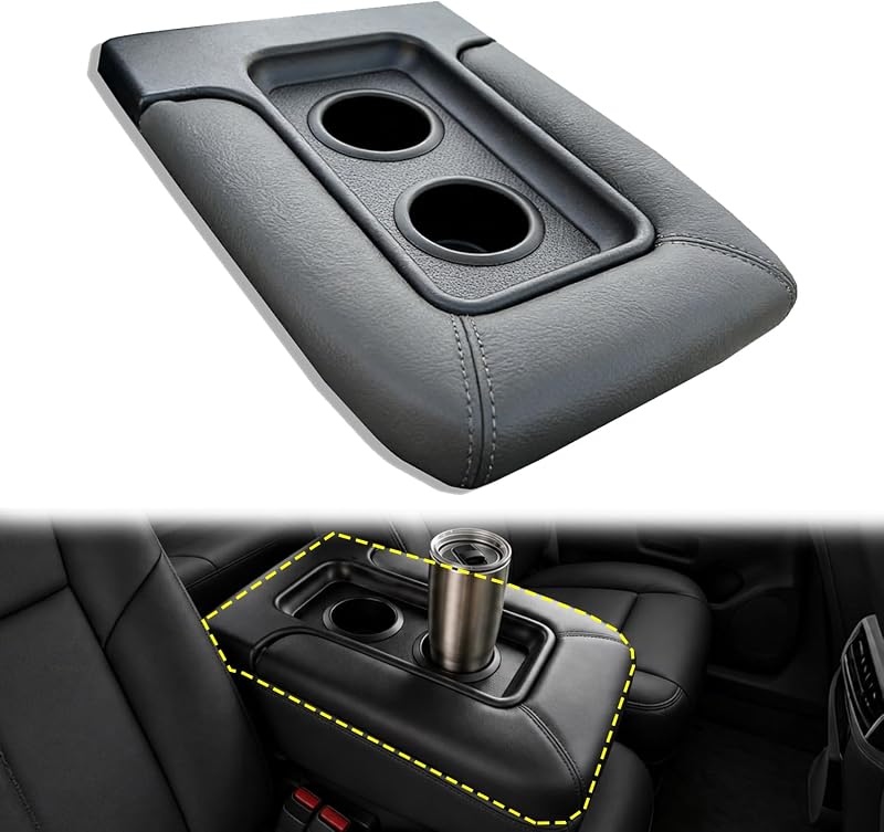 Center Console Lid with Cup Holders Fit for Chevy Silverado 1999-2007 Suburban Avalanche Sierra Tahoe