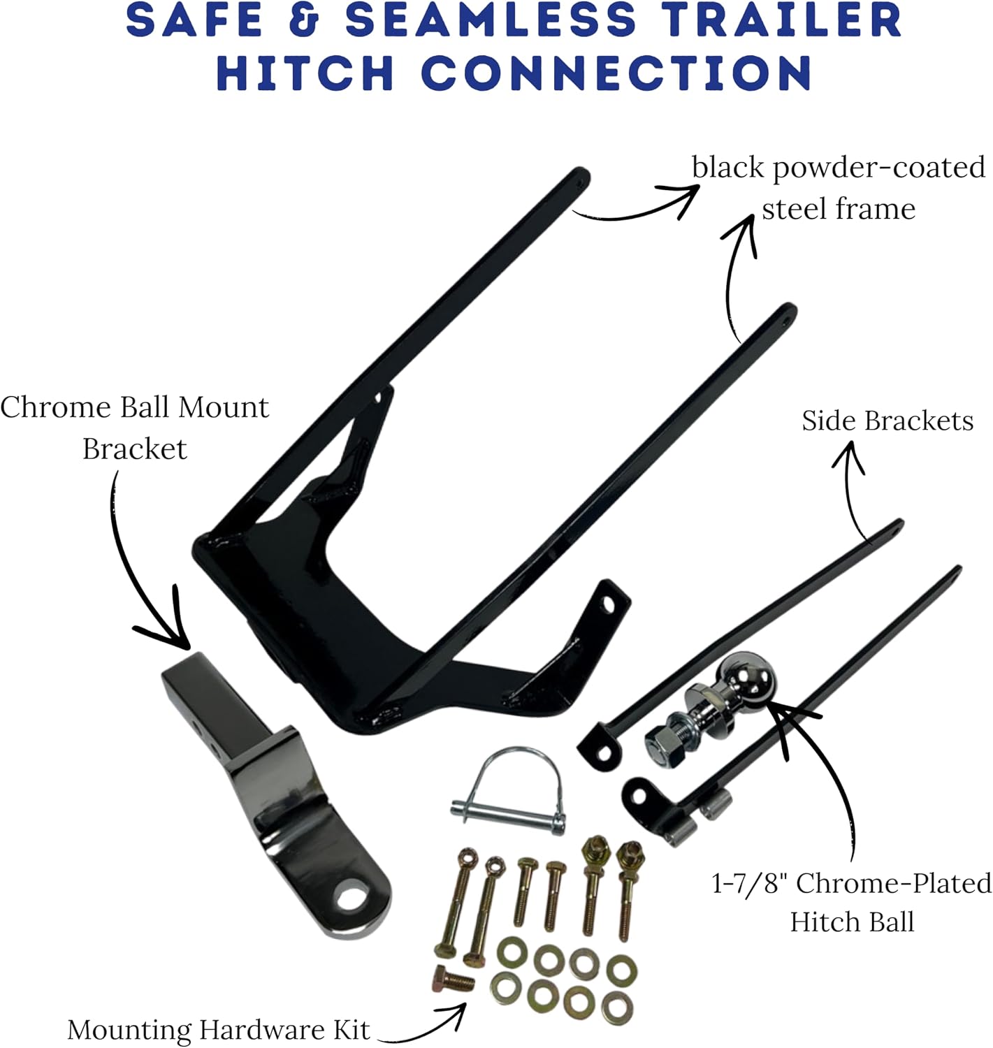 Trailer Hitch + Plug & Play Trailer Wiring Harness for 2014 to 2024 Harley Street Glide & Road Glide - with 4-Pin Wire for Trailer - Custom Hidden Trailer Hitch