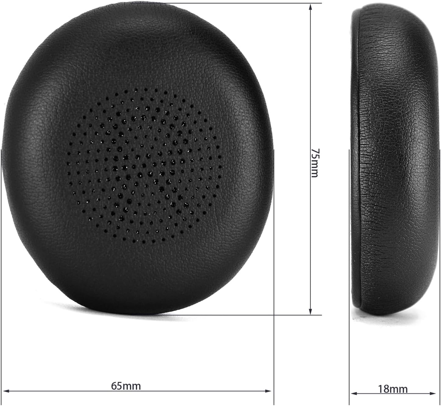 Earpads Replacement for Jabra Evolve2 65 UC/Elite 45h On-Ear Headset, Headphone Ear Pads Cushions with Softer Protein Leather (Black) - Image 2