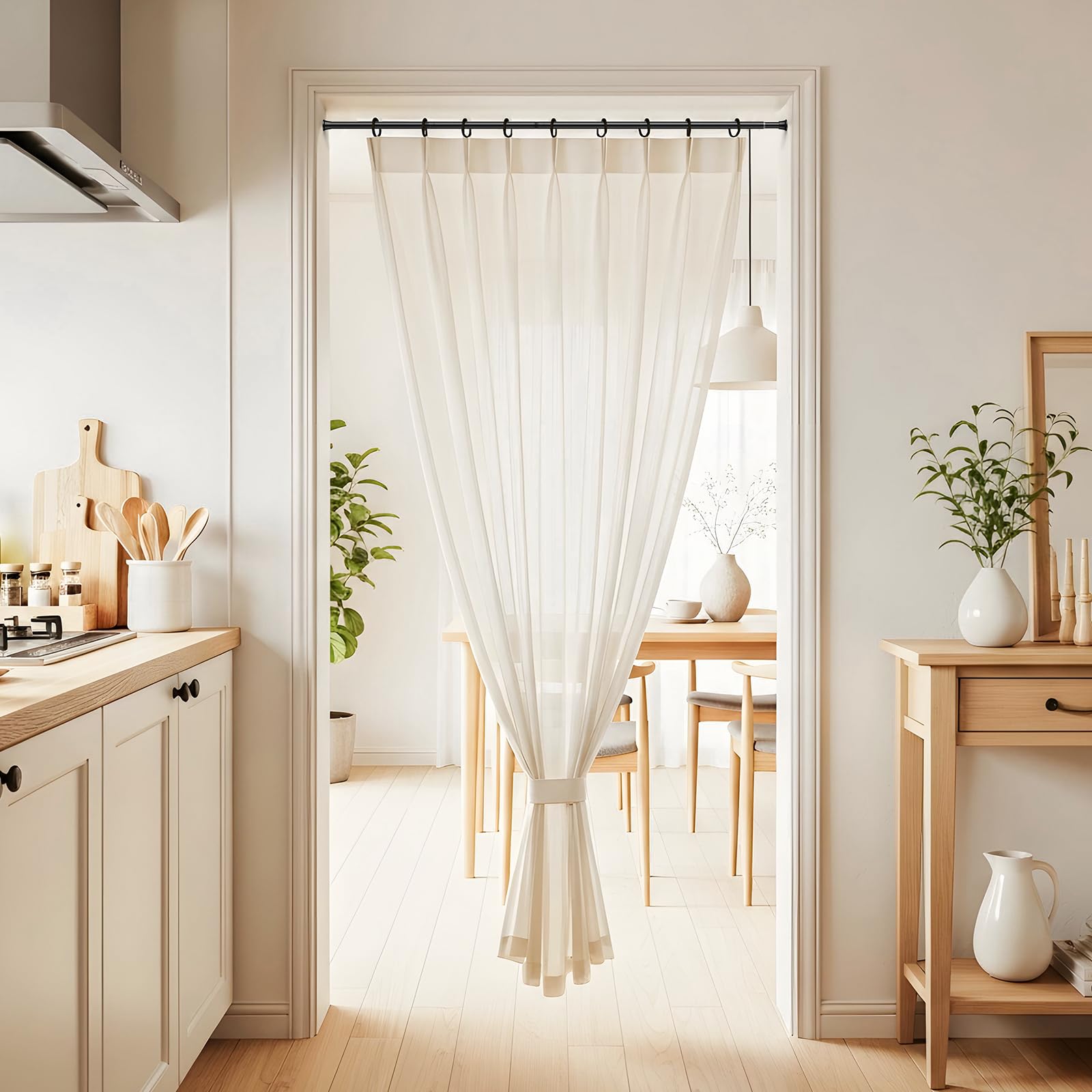 AIZESI Lot de 2 tringles à rideaux extensibles à ressort de 45,7 à 91,4 cm sans perçage, tringles de tension réglables pour fenêtre, porte, placard, armoire, noir