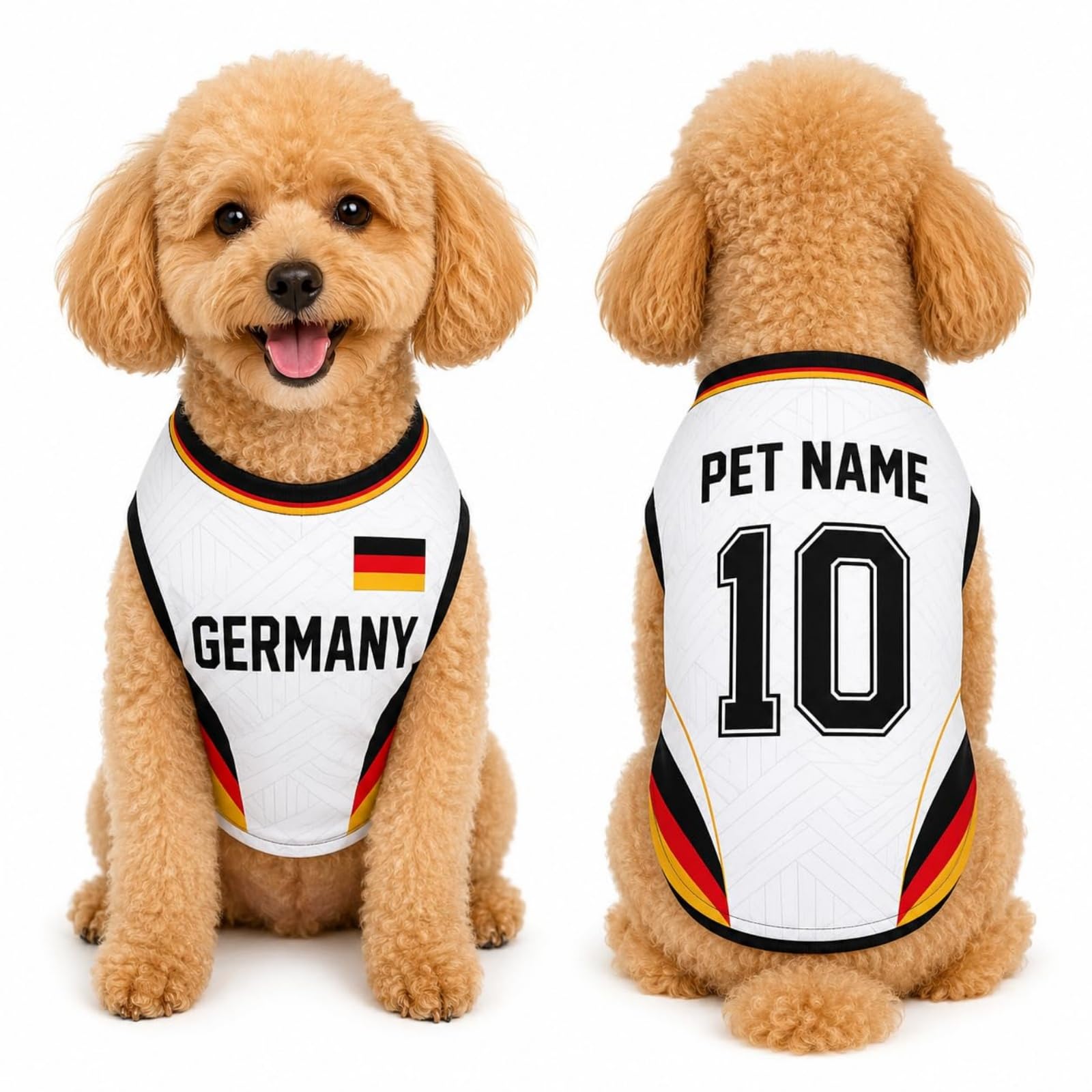 Custom Dog Football Jersey with Name Number Logo, Personalised 2026 Pet Jersey, Breathable Quick Dry T-Shirt for Small Medium Large Dogs, Gift for Fans