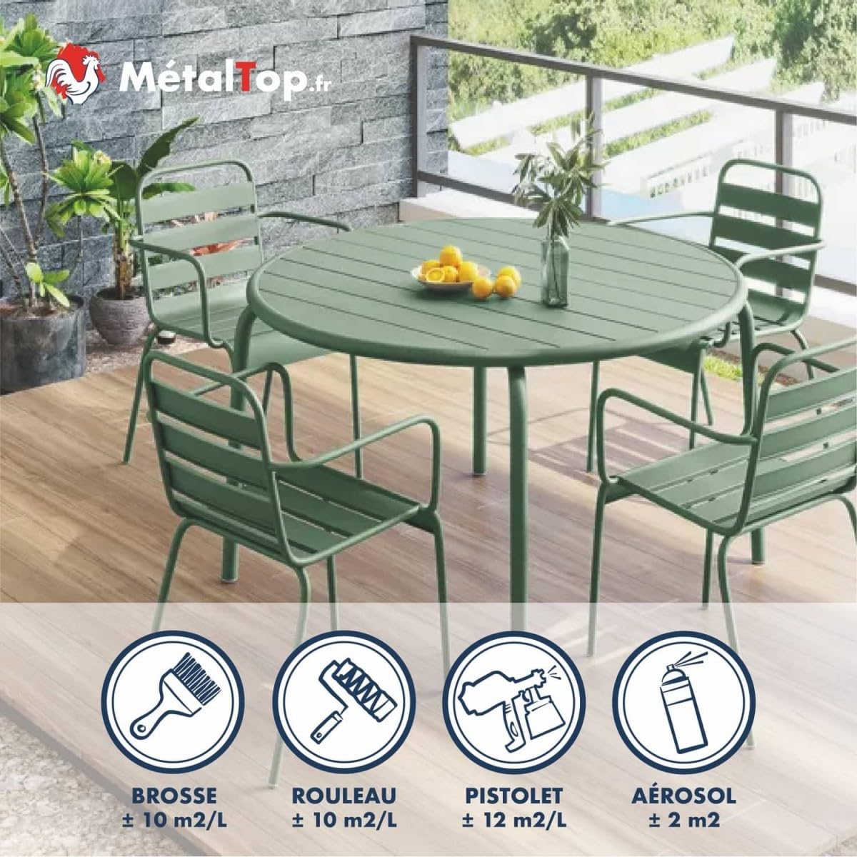 Metaltop - Vernis Metal Mat - 1 L - Pour protéger durablement tous types de métaux.
