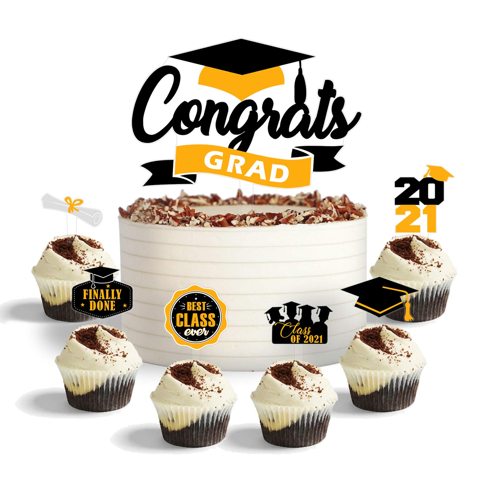 Buy Congrats Grad Cake Topper - Acrylic Class of 2021 Party Cake ...
