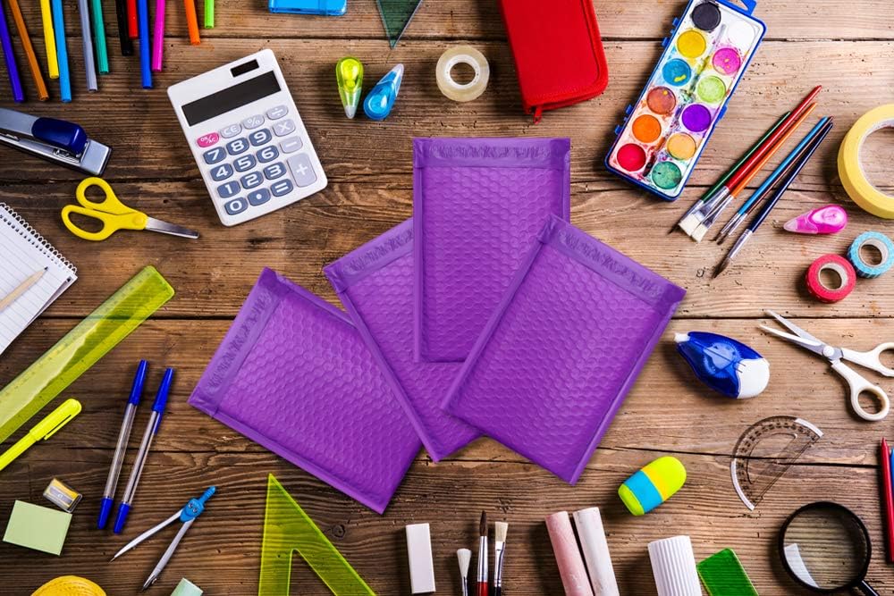 UCGOU Poly Bubble Mailers Padded Envelopes Self Seal Envelopes Bags Waterproof and Tear-Proof Postal Bags (Purple)
