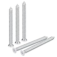 Vista 23 de uxcell Tornillos blancos ST2x4mm Tornillos autorroscantes, 100 tornillos Phillips de cabeza plana para madera para carpintería