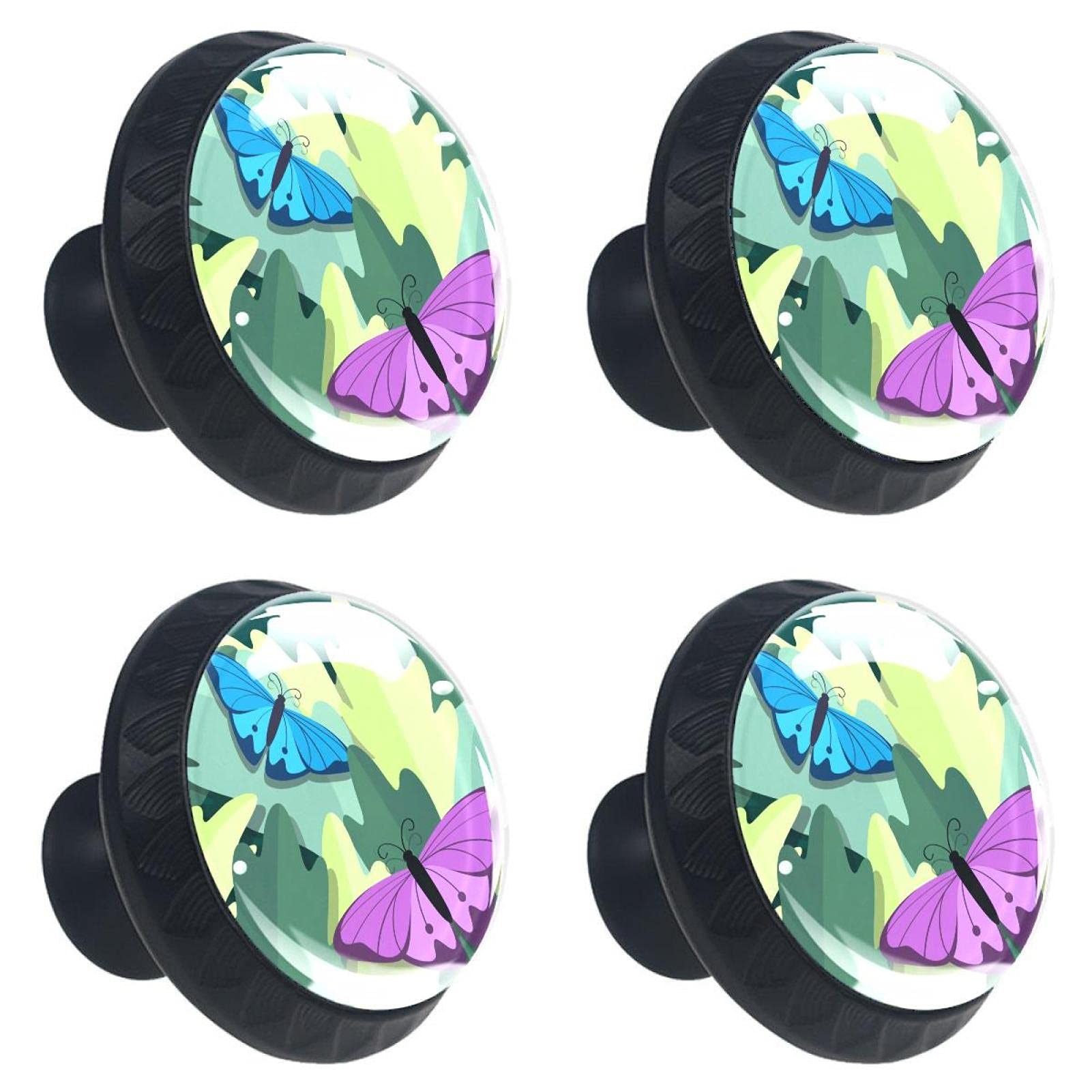 Boutons de porte de placard coloris vert pour rénover une commode