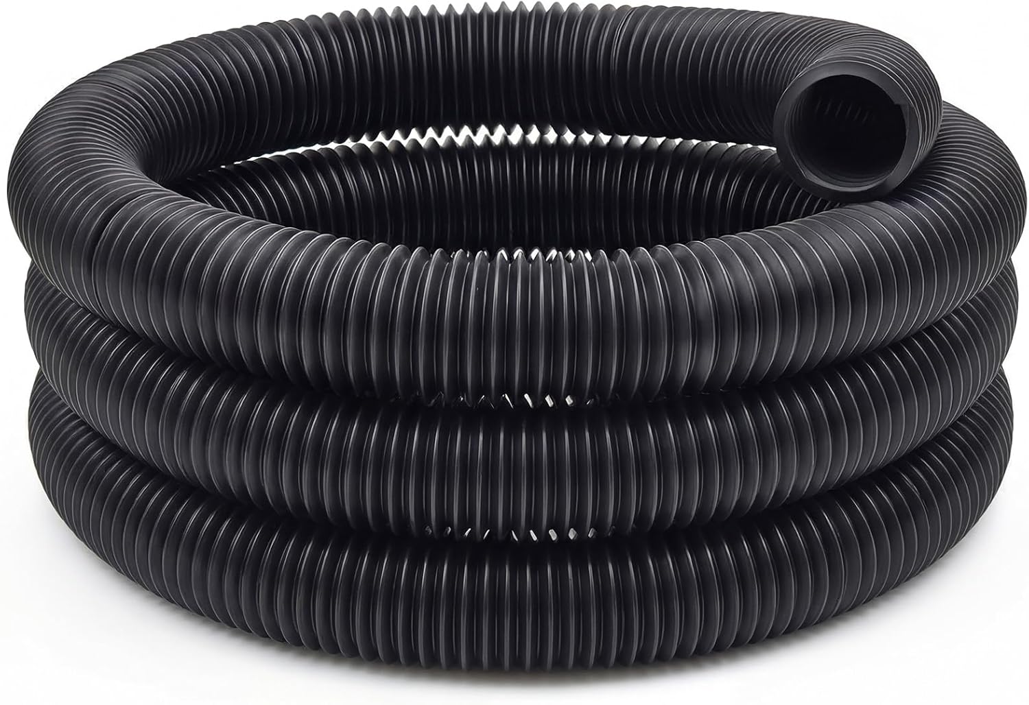 4 in Outer Diameter x 15 ft Flexible Landscaping Drain Pipe Solid Expandable Drain Pipe Corrugated Pond Tubing PE Hose Black Tubing for Pond Pump Fountain Garden Swimming Pool Waterfall