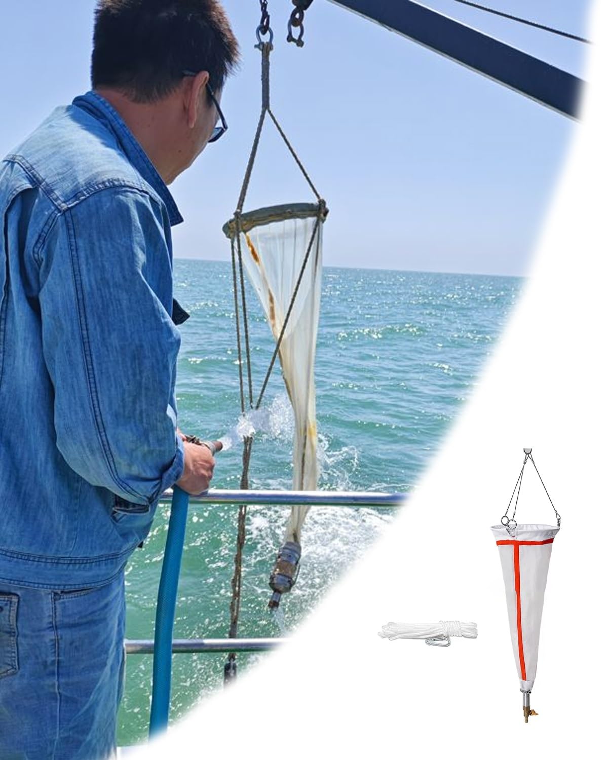 Narzędzie do pobierania próbek planktonu - 500-siatkowa siatka do pobierania planktonu oceanicznego z kubkiem na organizmy bentosowe i ekologiczną zlewką ekstrakcyjną, idealna dla nerek