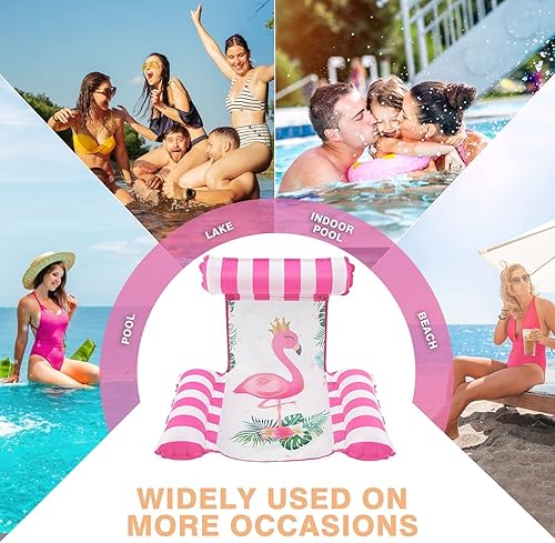 Miniatura 5 de Tumbona de agua  Flotador de piscina inflable para adultos, hamaca flotante multiusos para piscina, para verano, al aire libre, piscina, playa, lago