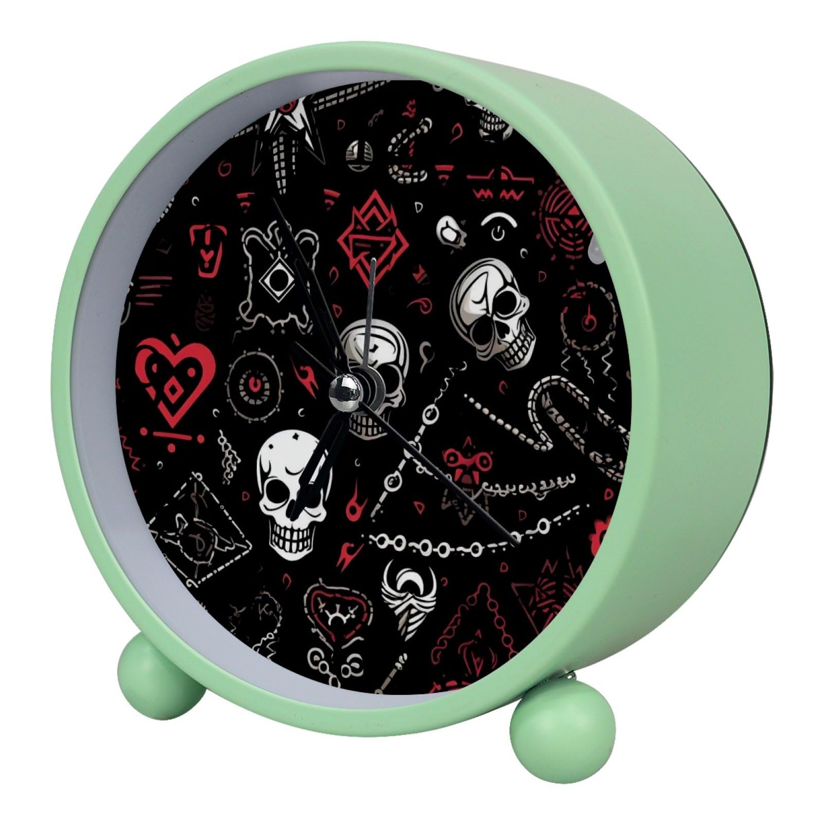 etoenbrc Battery Operated Clock Slient Plastic Table Clock Battery Operated Bedside Alarm Clock with Light for Bedroom Living Room(Color144)
