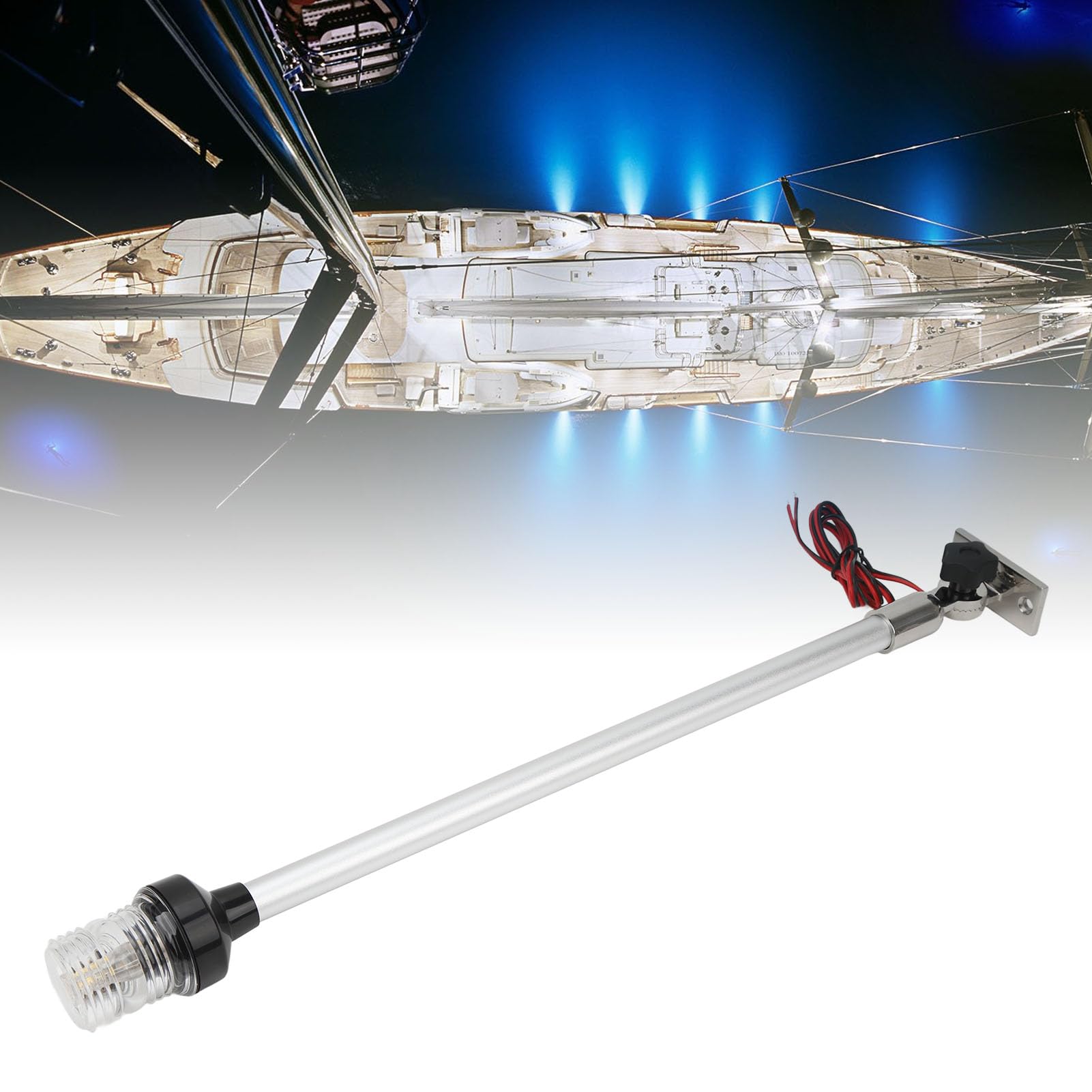 Lumière De Poupe LED 22 Pouces Bateau - Feu Ancre Navigation 360° IP66 Pour Yachts Et Bateaux De Pêche