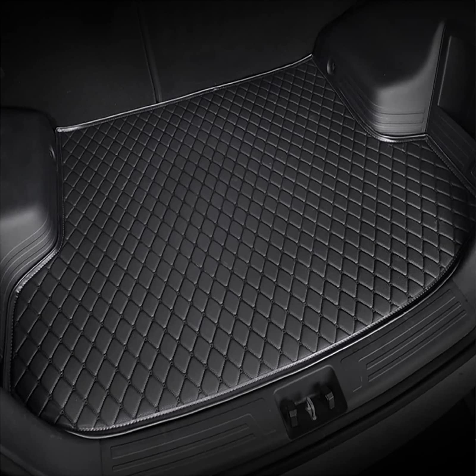 Car Leather Boot Liner Mats for BMW X6 2020 2021 2022 2023, Tailored Rear Trunk Carpet Luggage Mat Cargo Tray Protector Liners Anti-Scratch Pad Auto Interior Accessories,A/All-Black