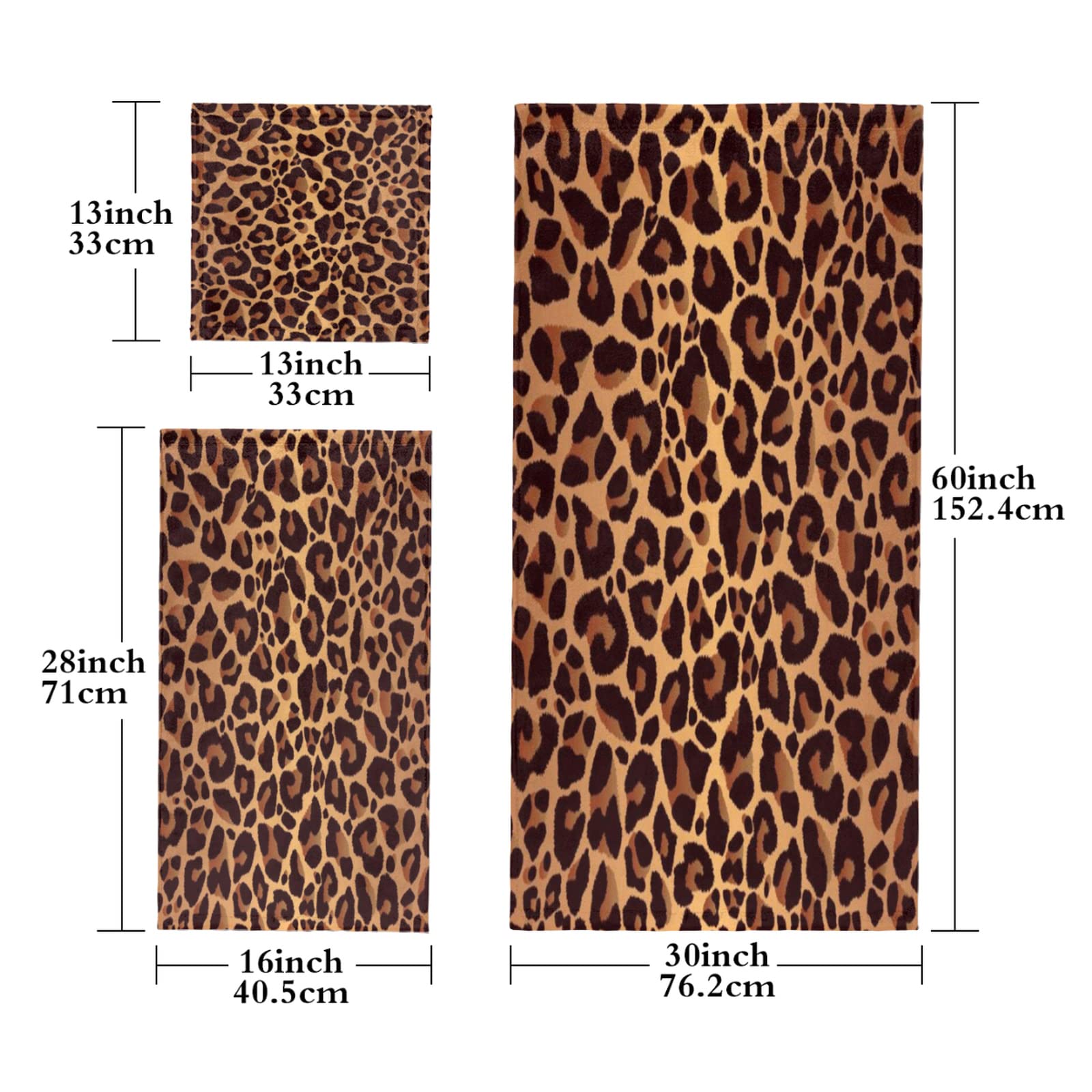 Scout Home Blue and White Cheetah Animal Print Bath Towel Set Dealing