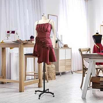 Plus Size Dress Form Female Curvy Full Body, Pinnable Mannequin for Sewing Clothes, Tailor Dressmaker Dummy Mannequin with Soft Arms & Wheels, Adult Full