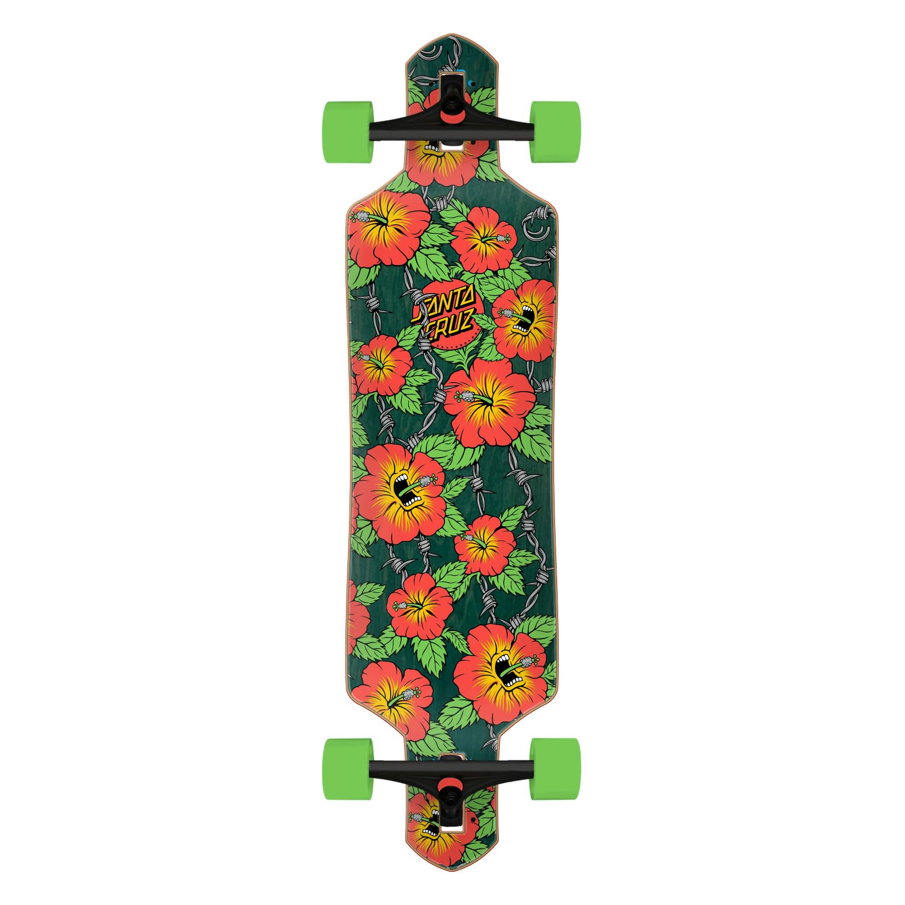 Santa Cruz Screaming Hibiscus 9.0in x 36in Drop Thru Skateboard Cruzer