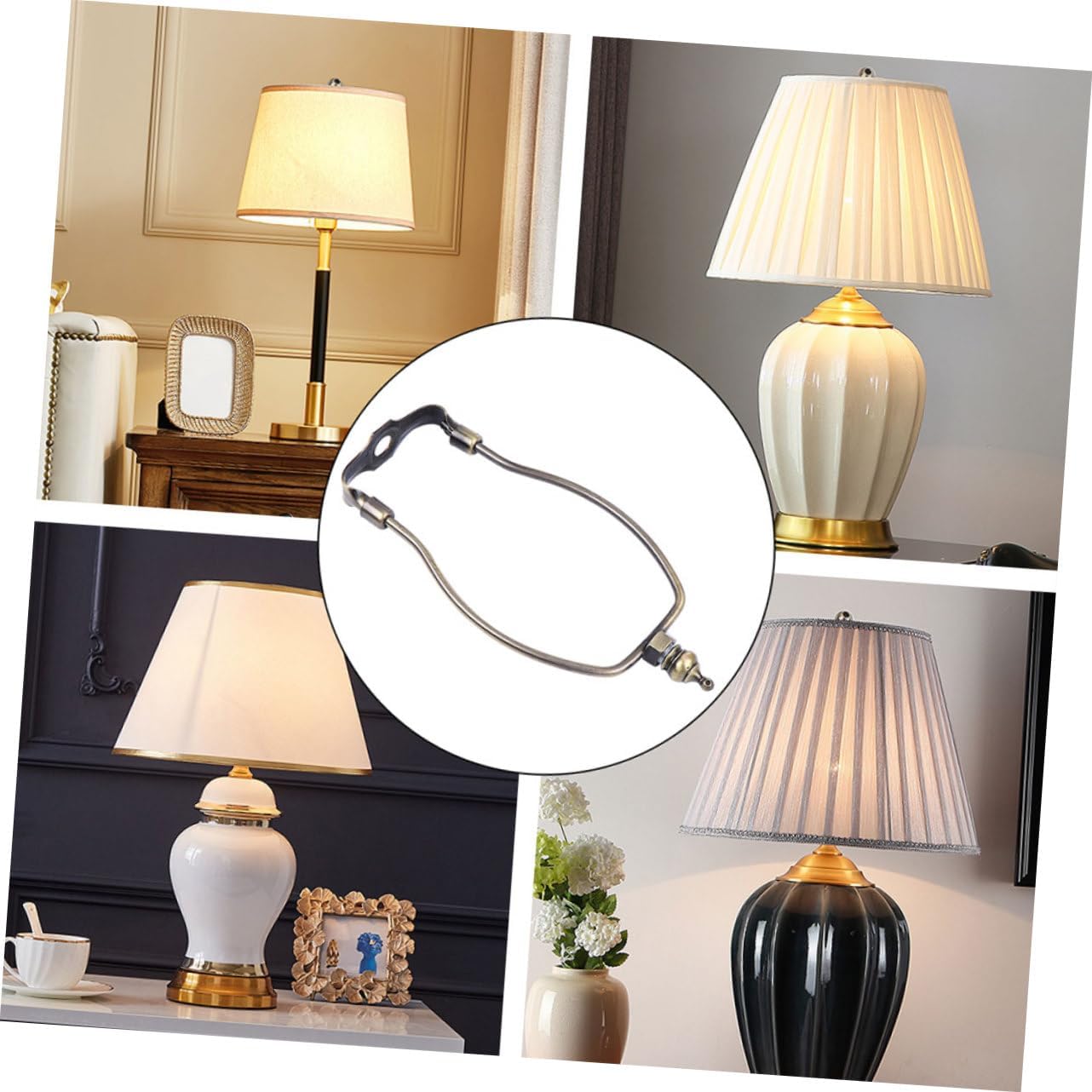 Cabilock 8pcs Lamp Shade Holder Bracket Light Base Easy Install Lampshade Adapter for Table and Floor Lamps Design for Home Decor and Lighting Projects