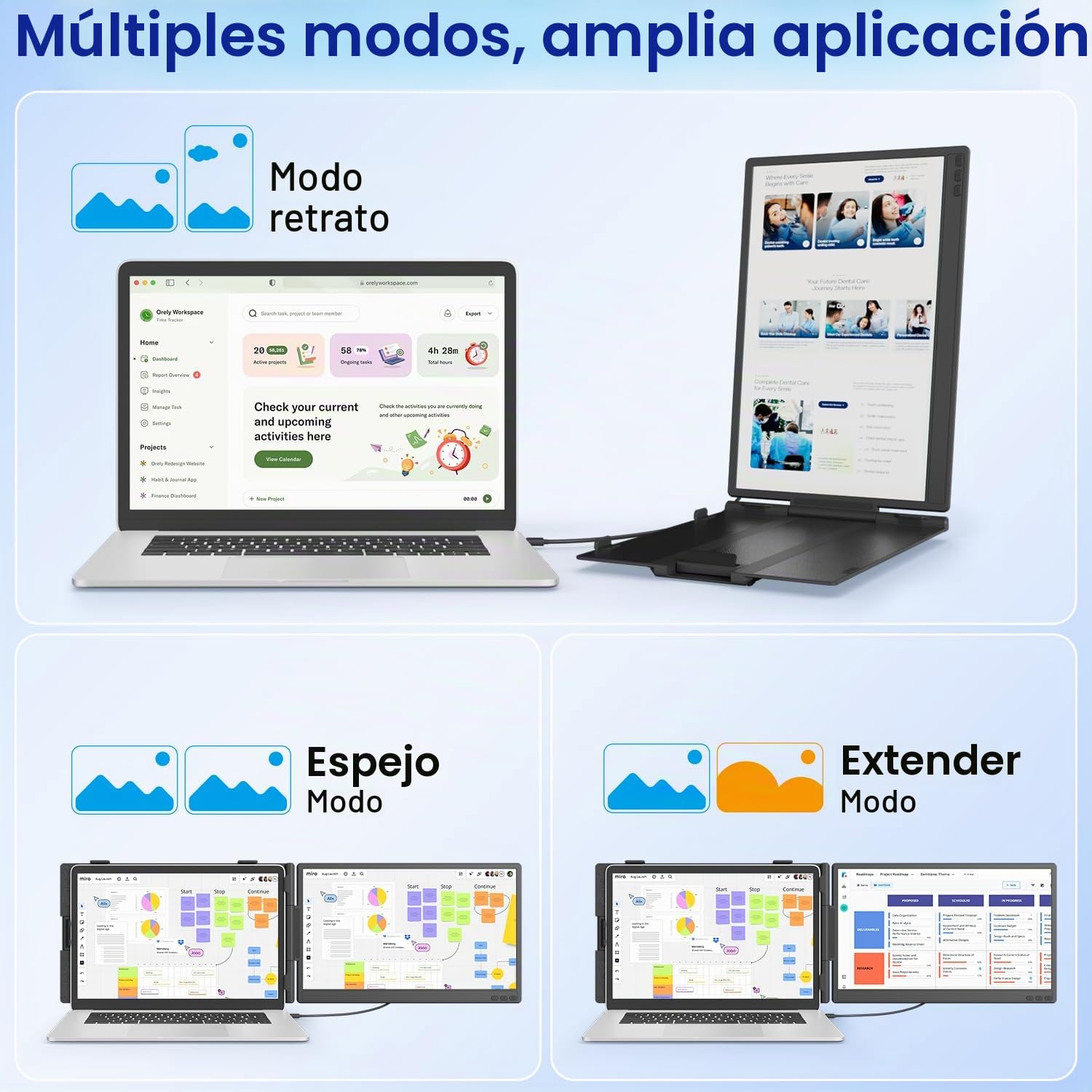 KEFEYA Monitor Portátil 14" Extensor de Pantalla para Portátil IPS FHD 1080P, Doble Pantalla para Portatil de 13 a 17,3» con Puerto USB-C/HDMI, Plug & Play para Windows/Mac/Android/Switch/PS5
