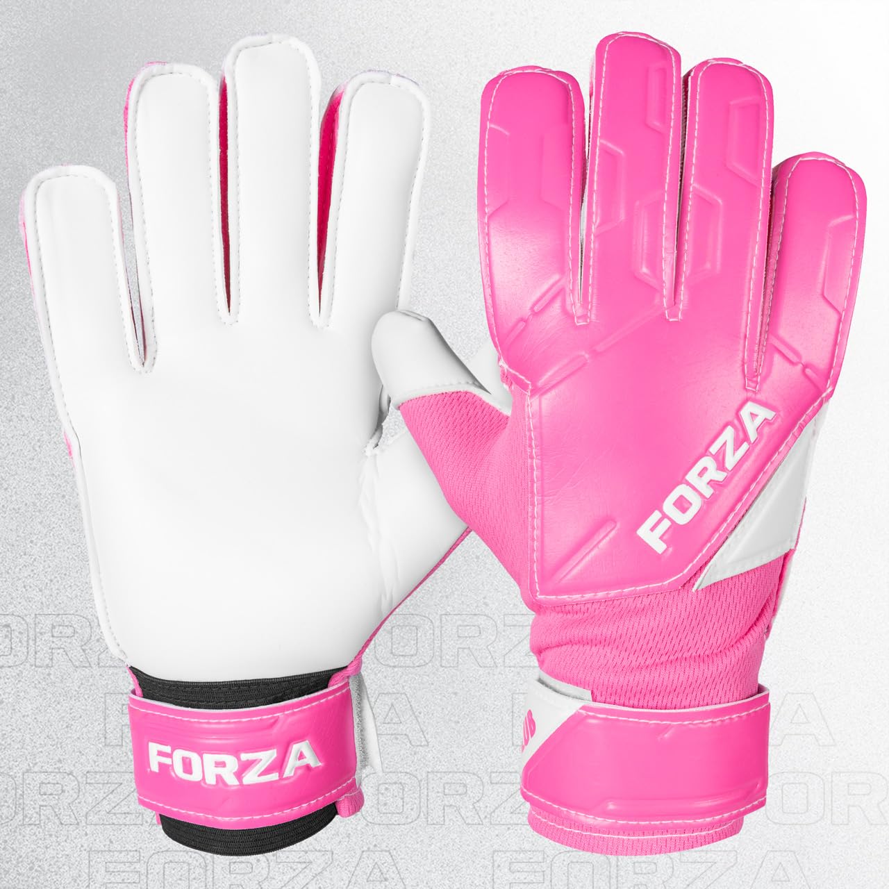 FORZA Club Goalkeeper Gloves [7 Sizes] - Adult & Kids Goalkeeping Gloves (Pink, Size 9 (Adult))