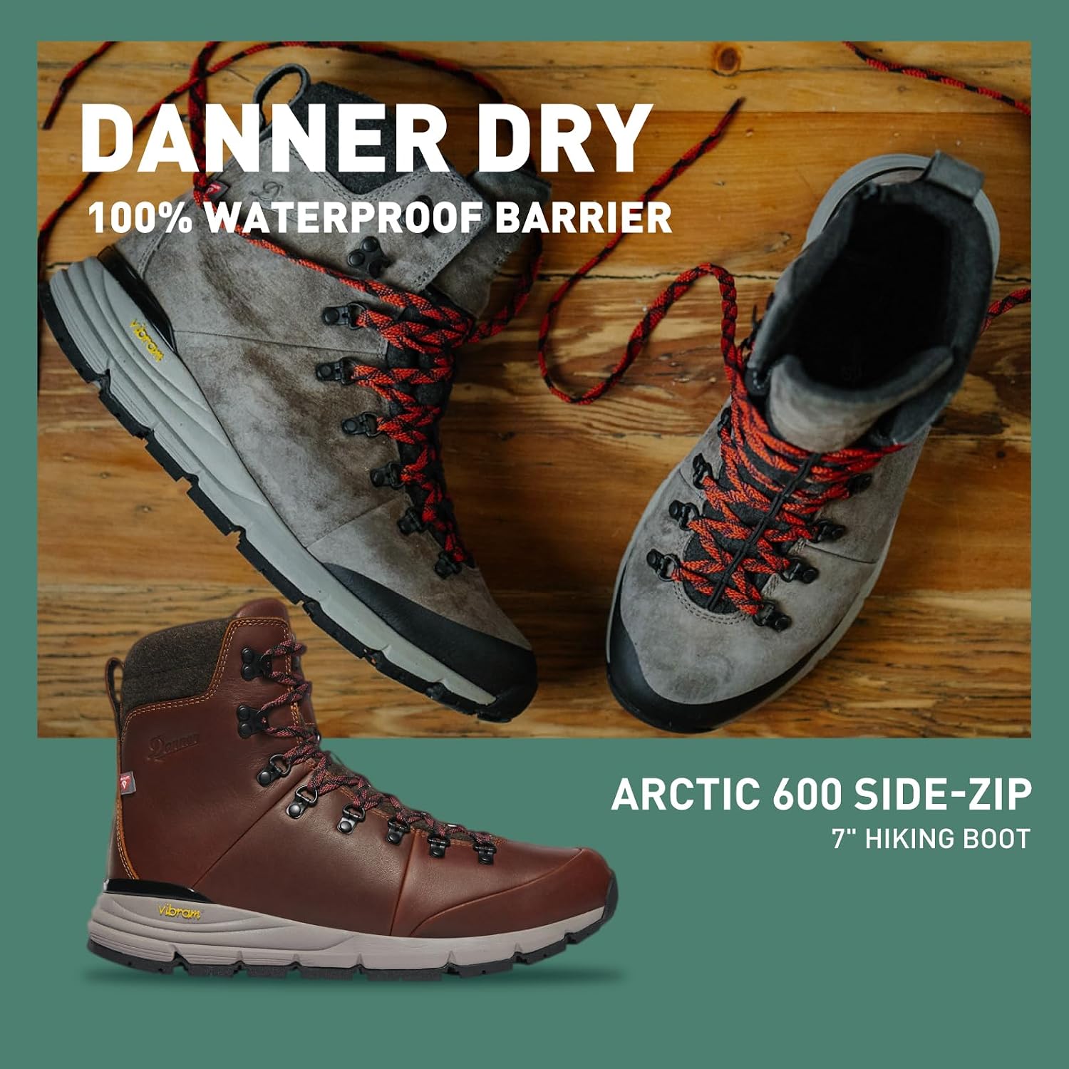 Danner Arctic 600 Side-Zip 7" 200G Men's Waterproof Hiking Boot, Insulated, Durable, All-Weather Outdoor Footwear