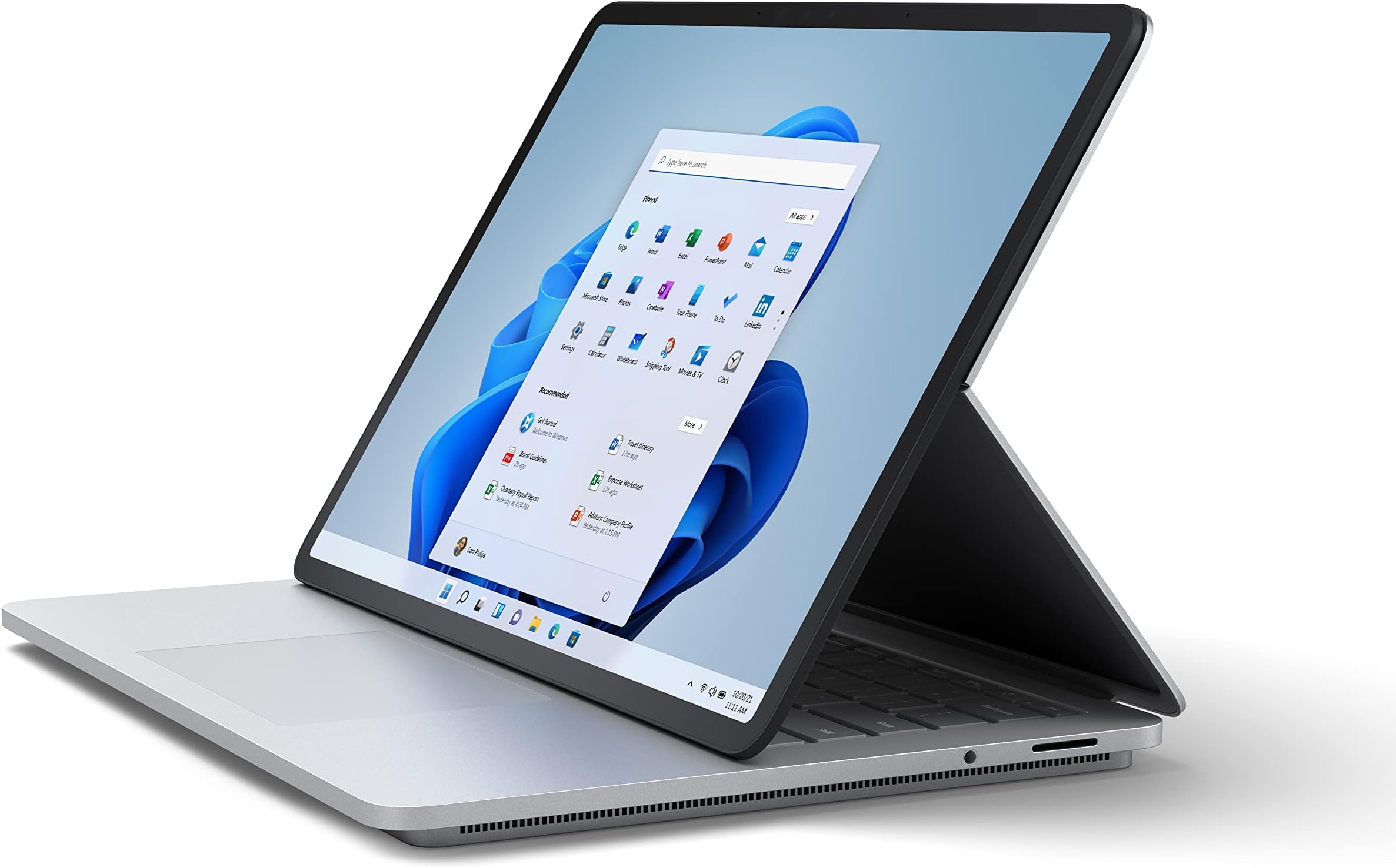 Microsoft Surface Laptop Studio - 14.4" Touchscreen Laptop (Platinum) - Intel 11th Gen i5, RAM 16GB, SSD 512GB - Windows 11 Home - 2022 edition, Silver
