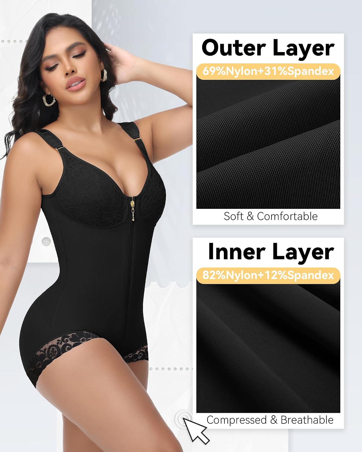SHAPSHE Fajas Colombianas Moldeadoras Body Shaper High Compression Garment for Women Tummy Control Shapewear