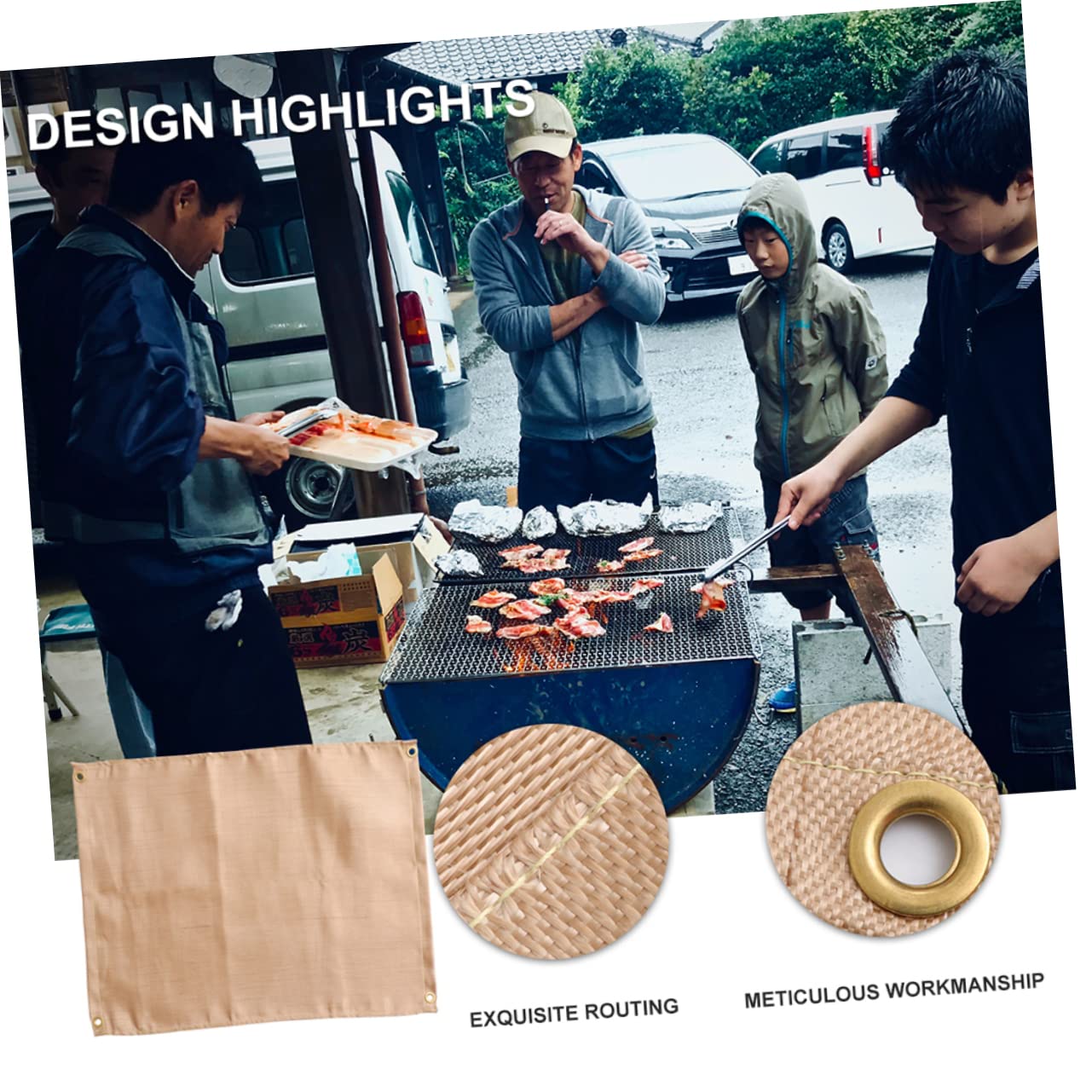 ibasenice Fire Resistance Blanket Mat for Grill Waterproof Oilproof Camping Blanket