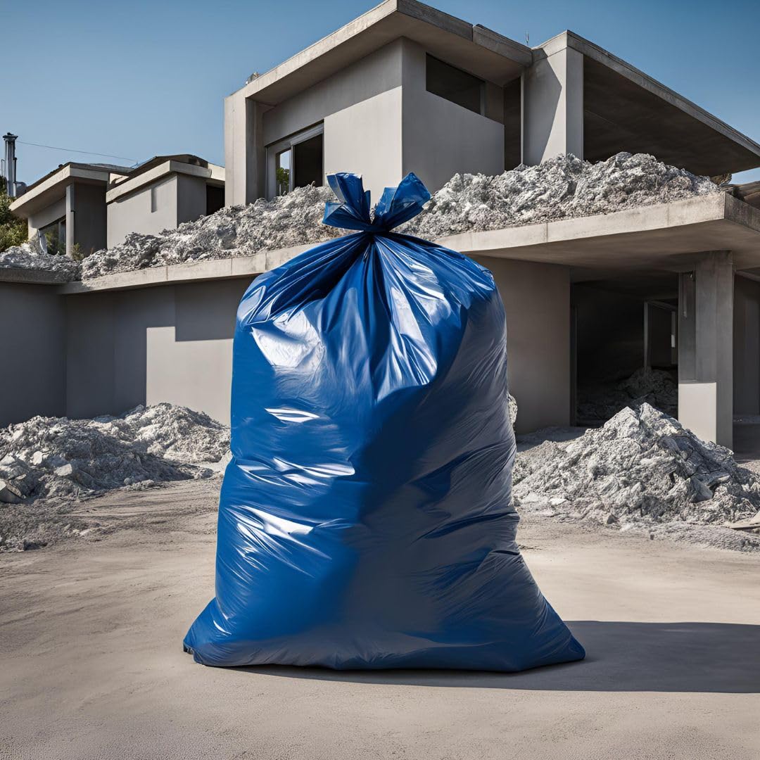 150 sacchi della spazzatura extra forti, 120 litri, antistrappo, per detriti da costruzione, 70 x 110 cm, grandi sacchetti per rifiuti per ristoranti, cantieri tipo 100