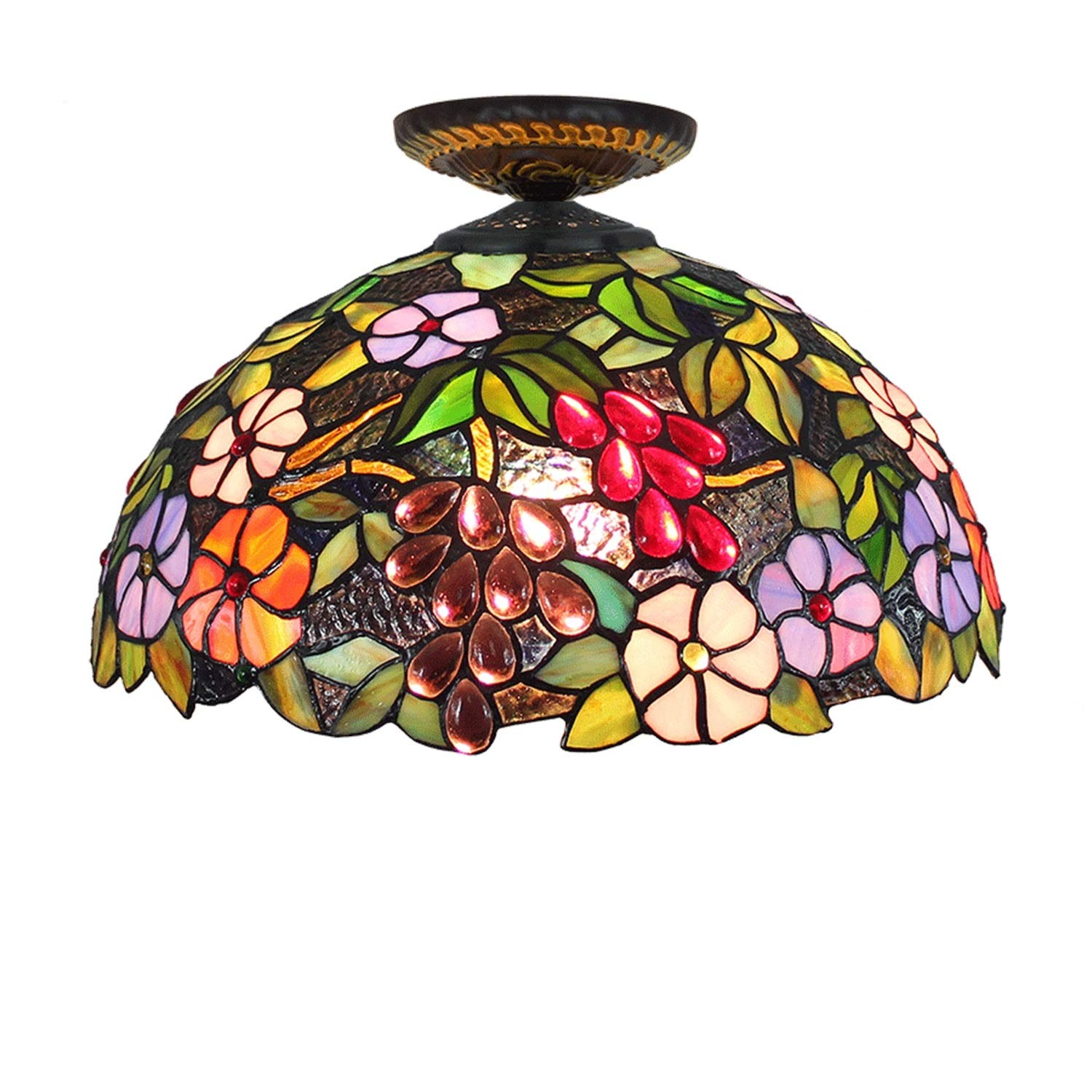 Lampa sufitowa w stylu Tiffany 16-calowe projekty klejnotów i witrażowe światło sufitowe Lampy domowe i latarnie do korytarza do sypialni