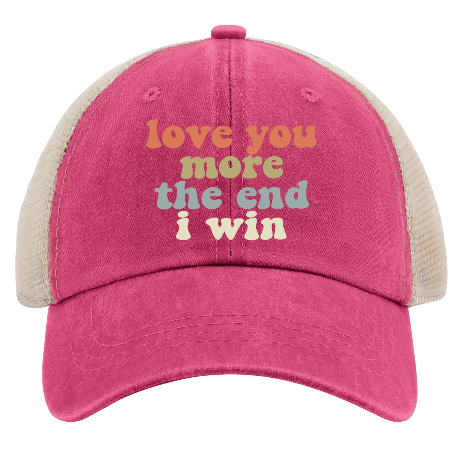 Love You More The End I Win Hat for Mens Baseball Cap Vintage Washed Workout Hats Breathable