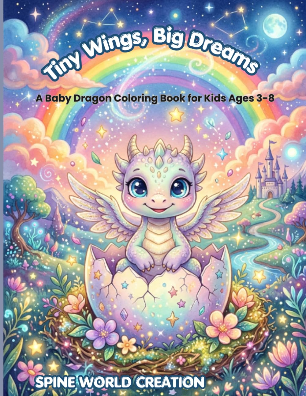 Tiny wings big dreams: A Baby Dragon Coloring Book for Kids Ages 3-8
