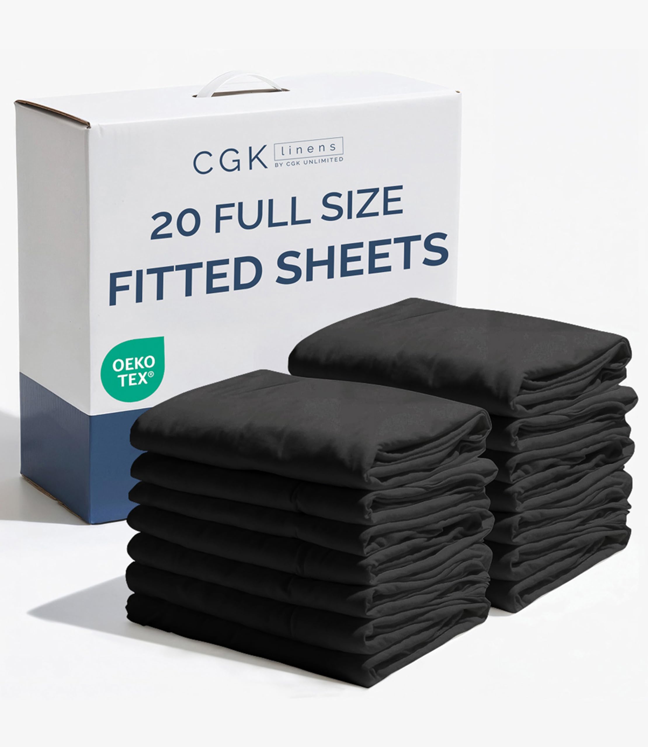 Full Fitted Sheet - Single Fitted Sheet Only - 8-16" Deep Pockets - Black