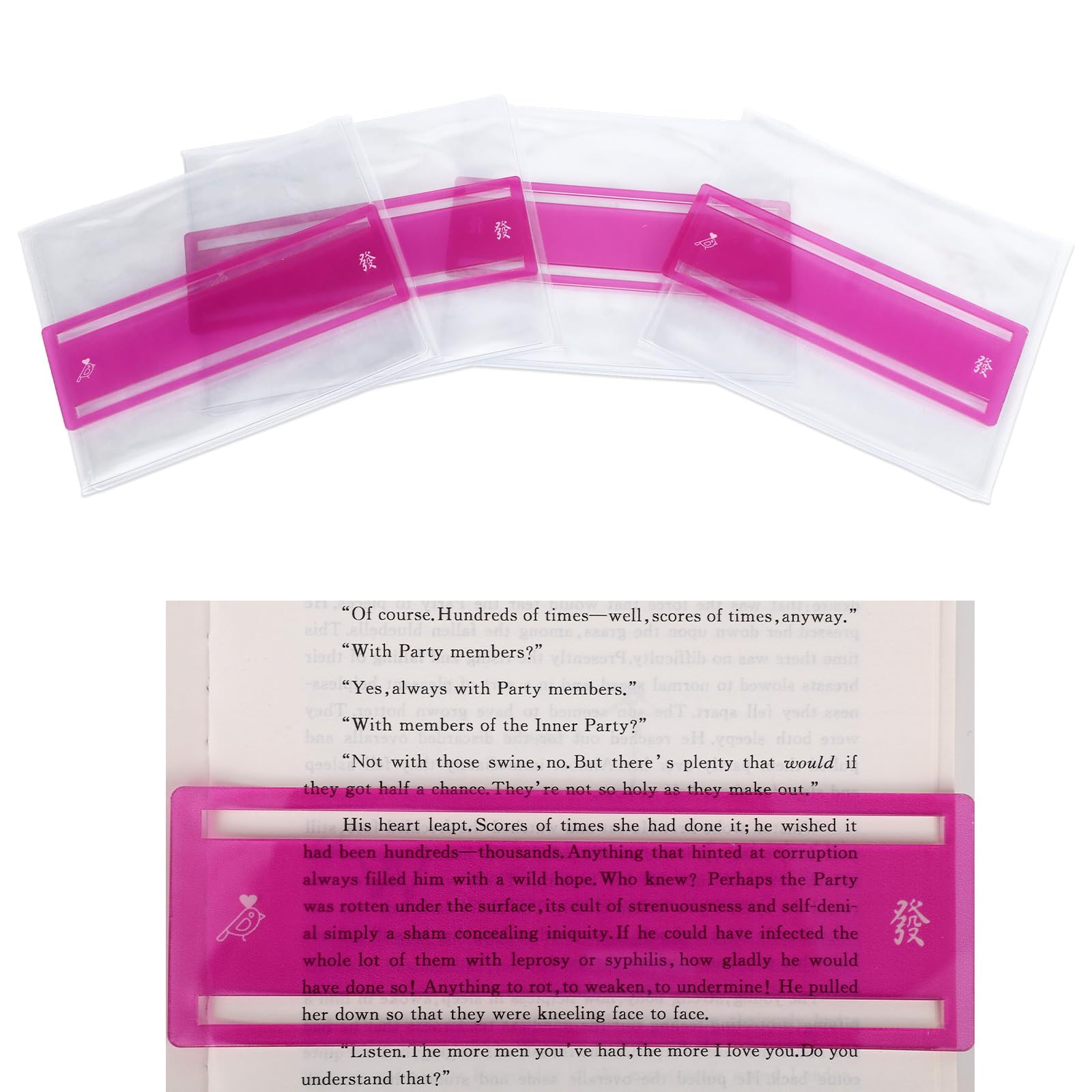 Penitue 4pcs Mahjong Card Sleeve & 4 Line Finders