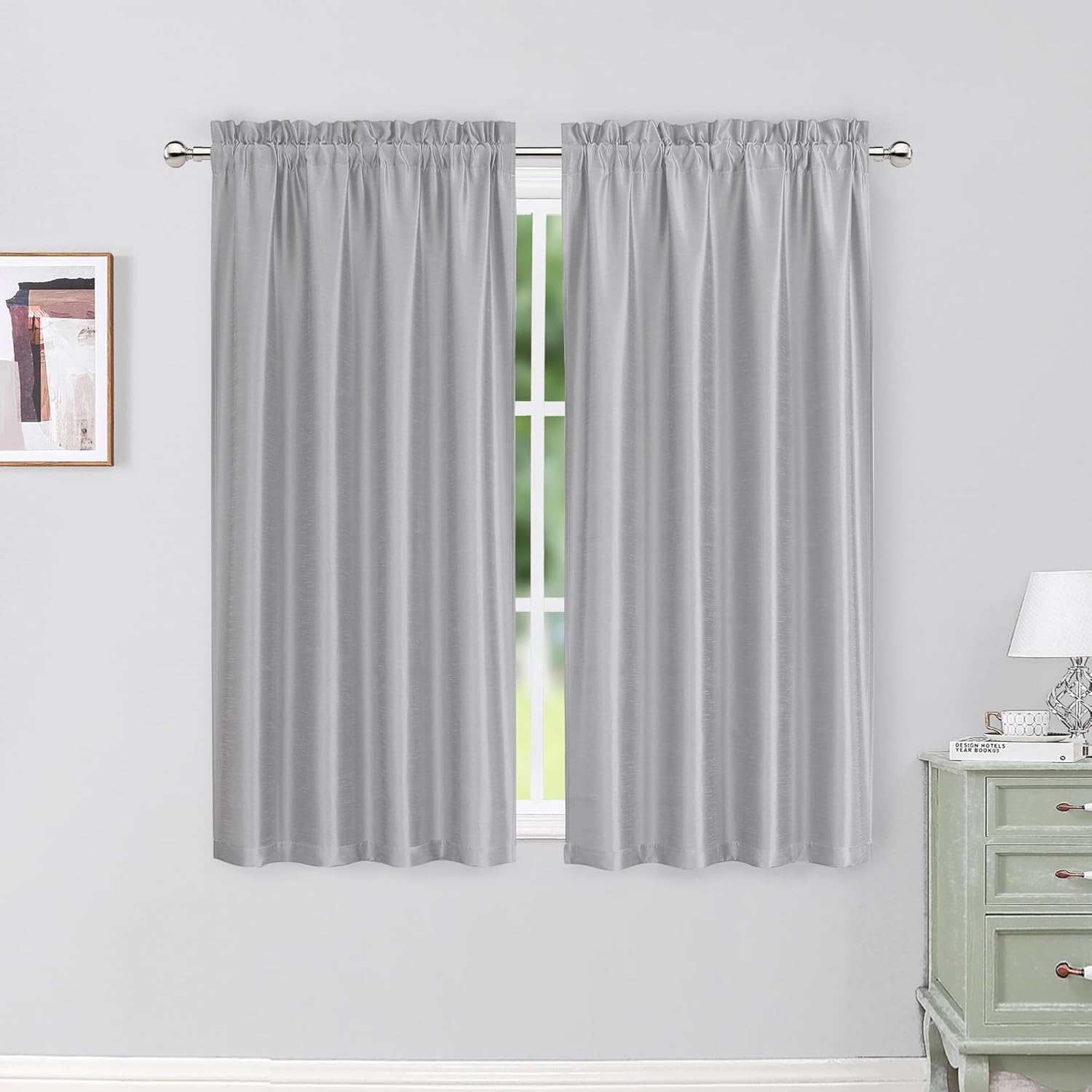 Amazon.com: Chyhomenyc Uptown Light Grey Curtains 54 Inch Curtains 2 ...