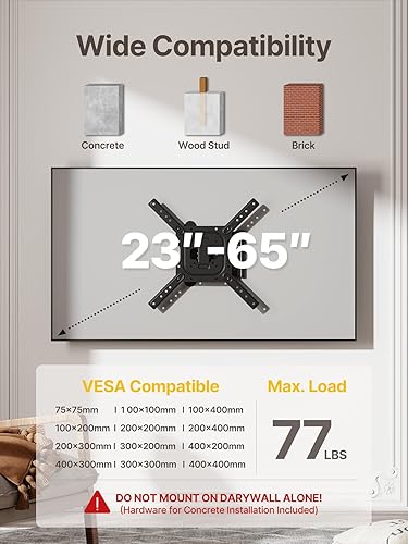 Miniatura 2 de monTEK Soporte de pared para TV de movimiento completo para televisores y monitores planos y curvos de 23 a 65 pulgadas, soporte articulado